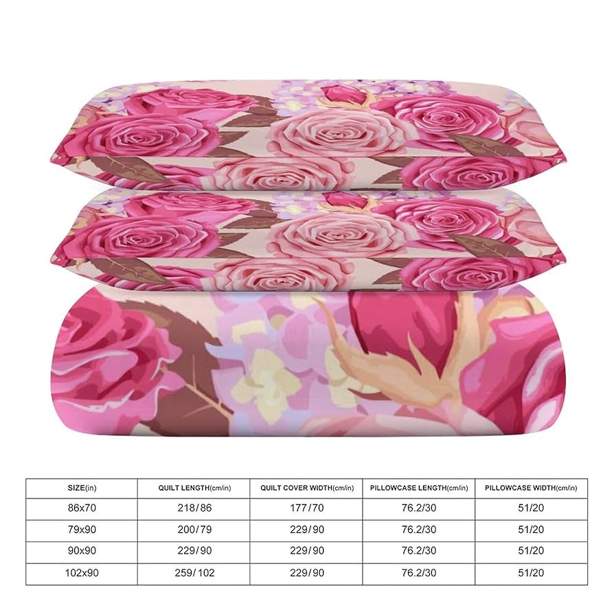 Amazon｜布団カバー シングル 3点セット バラ 花柄 ピンク 寝具