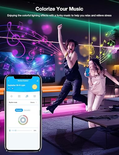 Miniatura 5 de DAYBETTER Luces LED inteligentes WiFi de 100 pies, tira de luces LED que funcionan con Alexa y Google Assistant, tira de iluminación RGB con