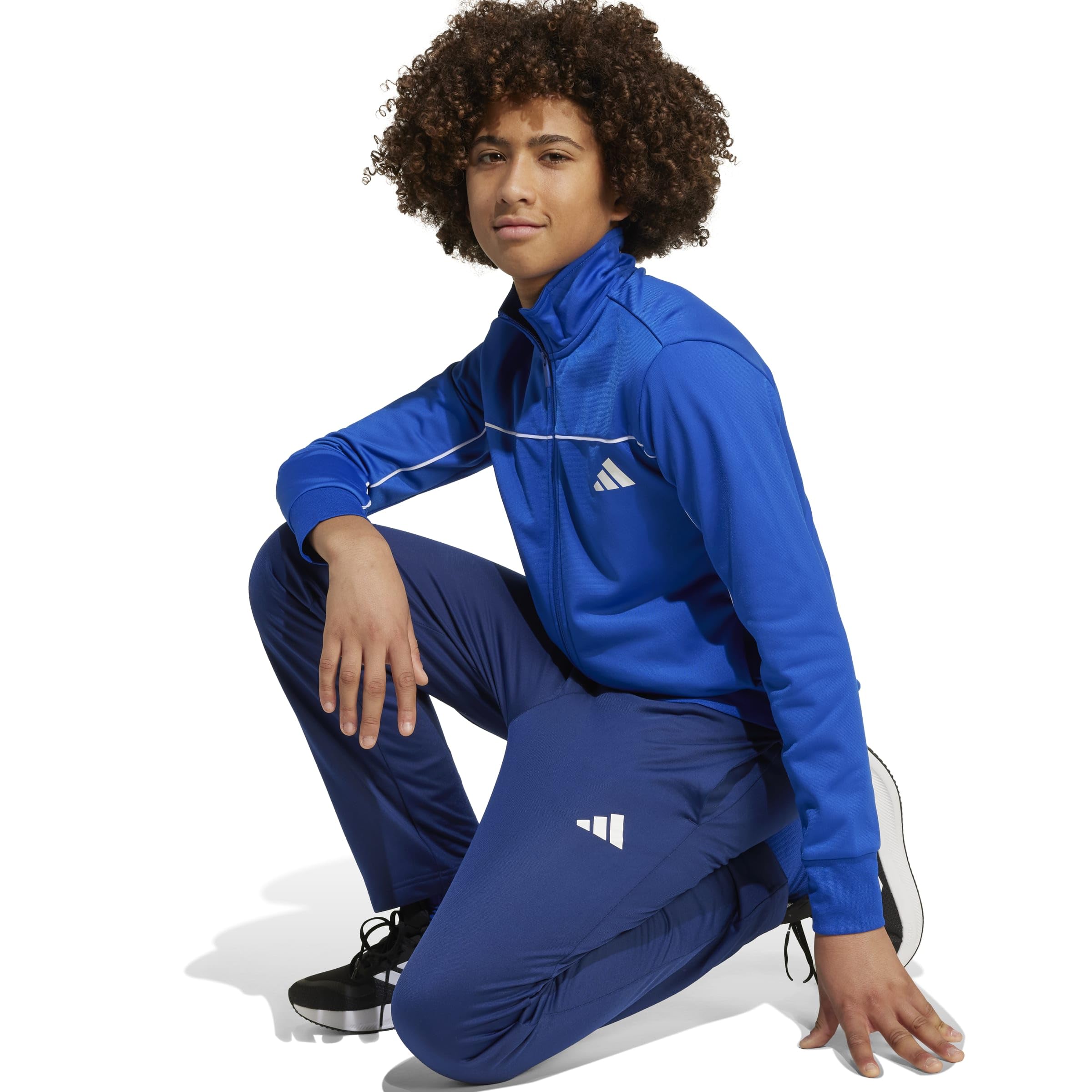 adidas Uniseks - dzieci Junior Tricot Colourpop Track Suit, team royal blue/white, 11-12 Years