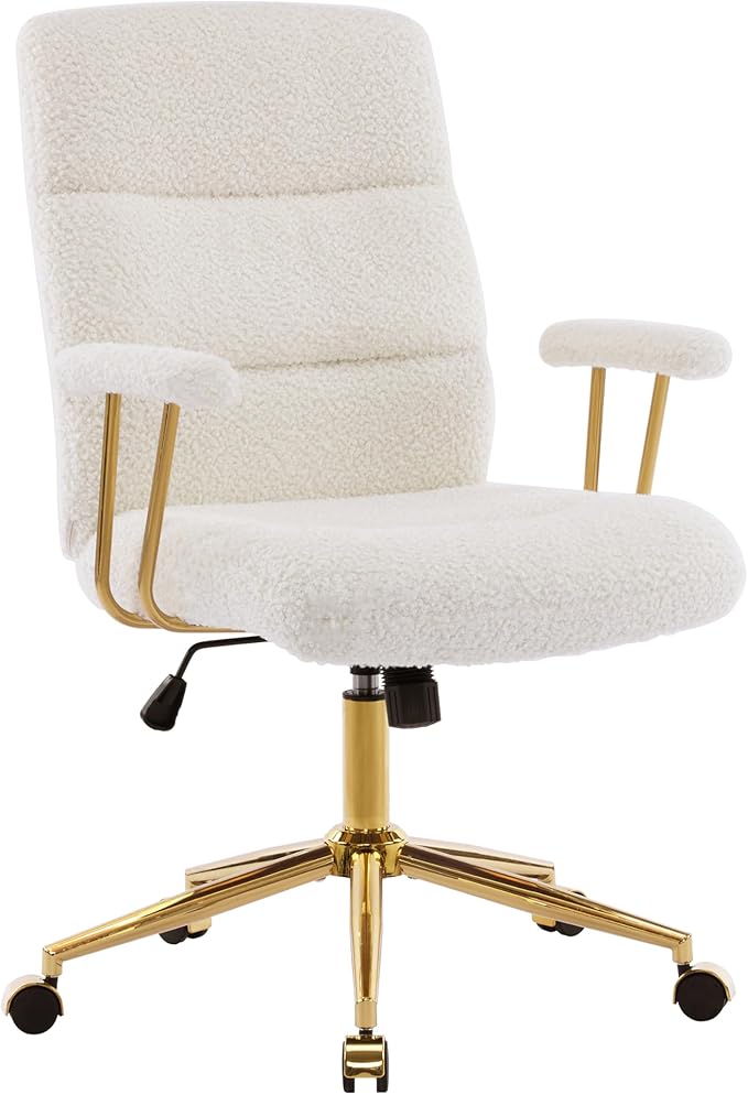Fuzzy White Desk Chair