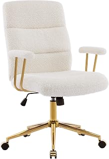 Techni White and Gold Adjustable Office Chair