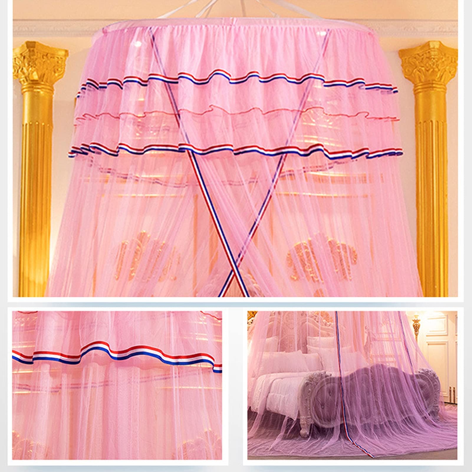 Ciel de lit pour lit Double et Simple, Berceau, moustiquaire Princesse, dôme, moustiquaire, Tente de lit avec Crochet adhésif, Vert