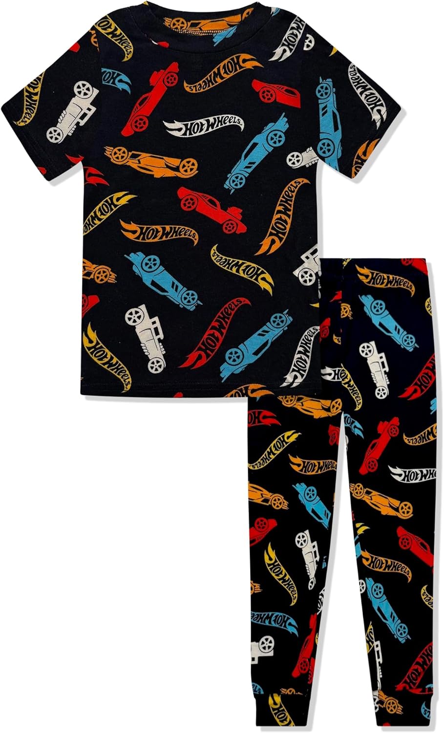 Komar Kids Hot Wheels Boys Pajama Set - Soft 2 Piece Toddler Boy's PJ Set- Short Sleeve Shirt & Shorts - Official License