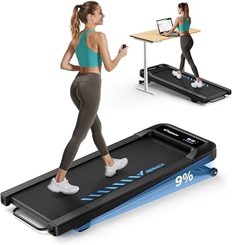 MERACH Walking Pad Treadmill for Home & Office, 3 in 1 Under Desk Treadmill with Optional 9% Auto Incline, 2.75HP Low Noise Motor, 265LBS Capacity, Remote Control & LED Display