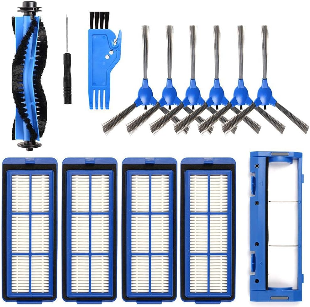 LAMPTOP Accessory for Eufy Robovac 11SMax 15CMax 30CMAX Robotic Vacuums Cleaner Replacement Part Kit- Includes Filters, Side Brushs, Main Brush, Main Brush Cover- All 14 Packs -