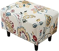 Vista 8 de CRFATOP Funda impresa para silla otomana grande, fundas elásticas para silla otomana rectangular, funda para taburete de almacenamiento, funda