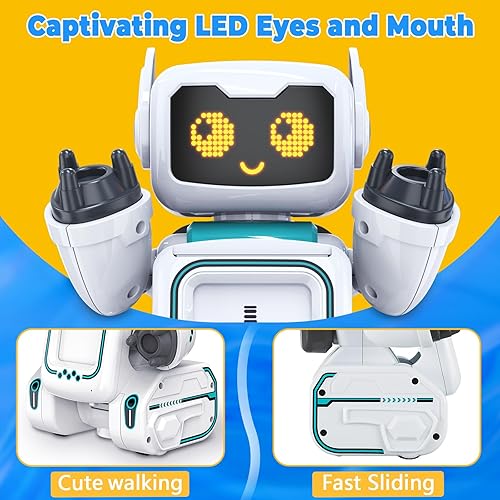 Miniatura 6 de okk Juguetes de robot para niños, juguete programable de control remoto, juguetes interactivos con tarjetas flash parlantes, robot inteligente con