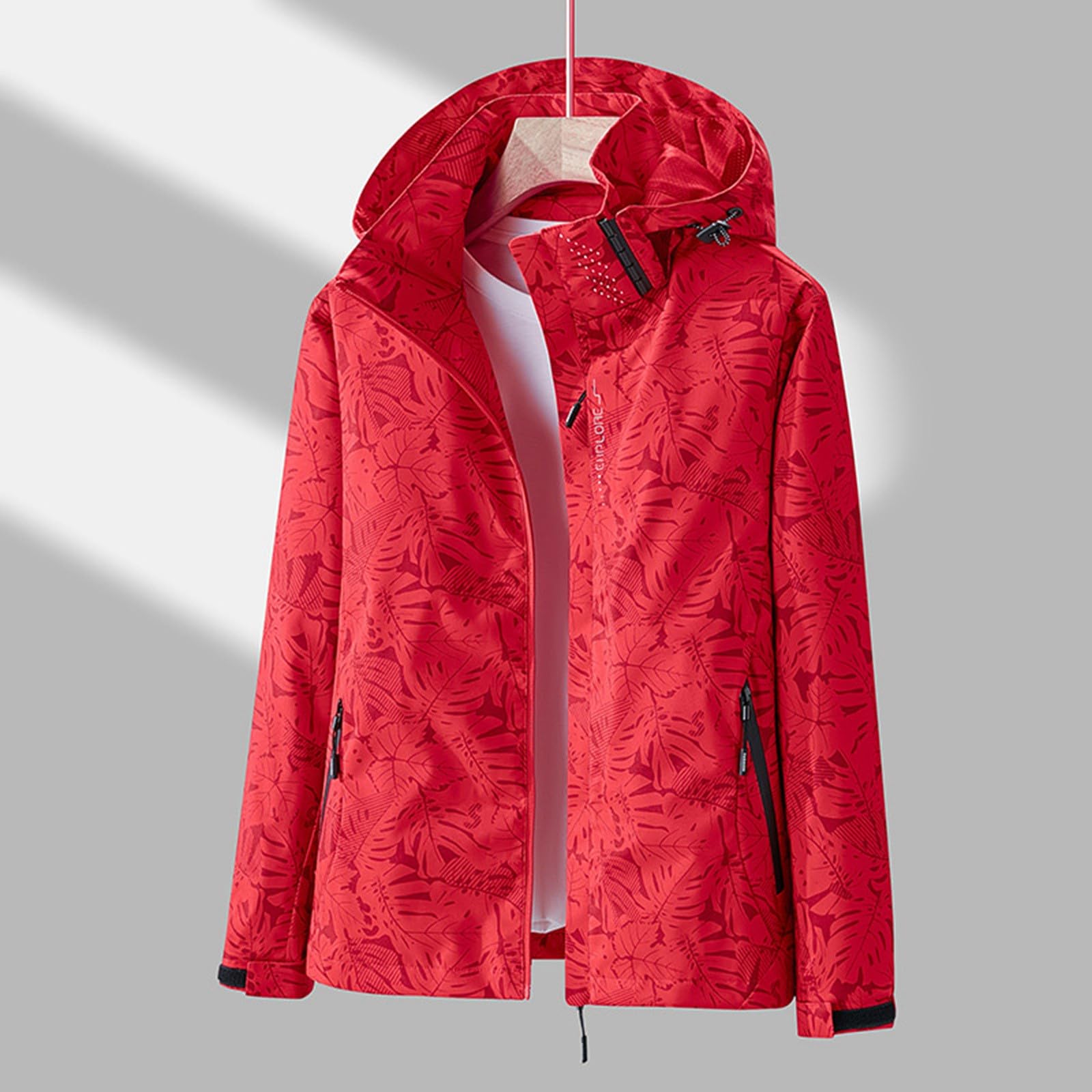 Genérico Chubasquero Mujer-Chaqueta Cortavientos De Una Sola Capa Para Exteriores Con Estampado De De Arce Para Mujer Resistente Al Y Al Agua
