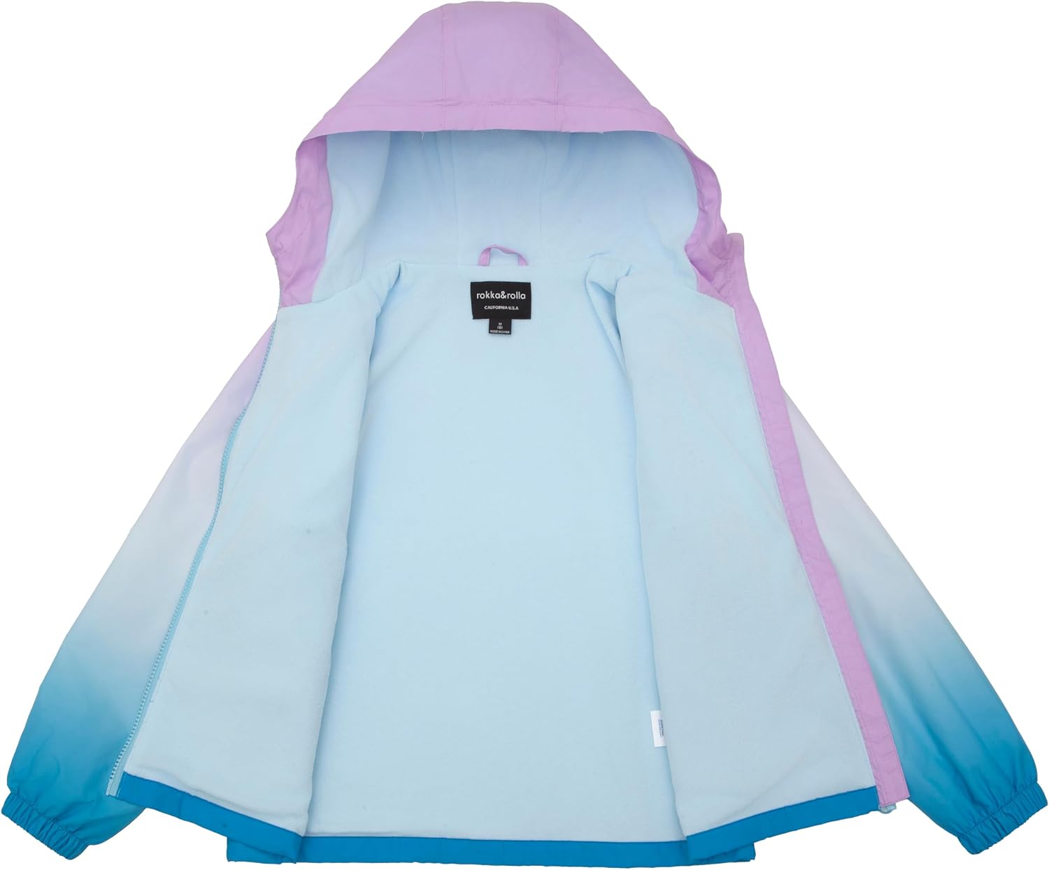 Rokka&Rolla Girls' Fleece Lined Windbreaker Ripstop Water-Resistant Jacket | Fleece Lining And Ripstop Fabric Make A Lightweight Water-Resistant Transitional Jacket For Kids in Daily Wear