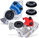 KOOTANS 1 Pair Service Emergency Gladhands with Valve Switch Die Cast Aluminum Valve Glad Hands Universal Air Hose Brake Coupling Connector Handshake Kit for Truck Semi Trailer Tractor RVs