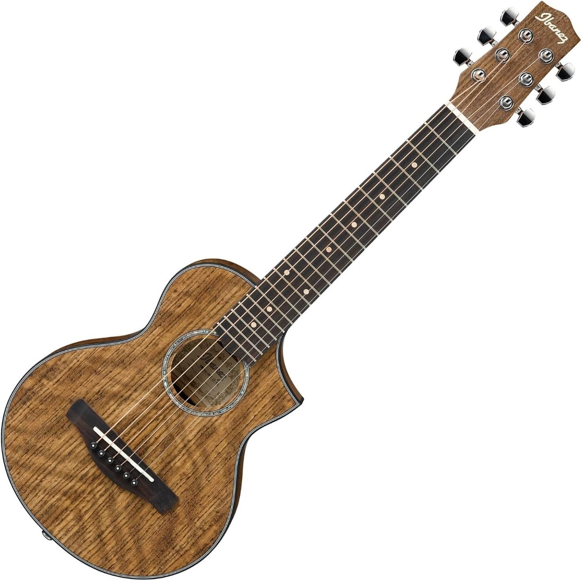 Ibanez EWP14EOPN Cutaway 6 String Ovangkol Top Open Pore Natural Piccolo Guitar
