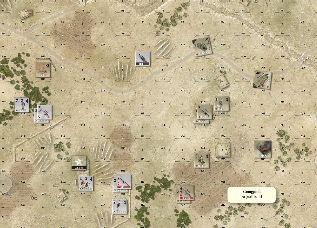 Modern Tactics #1 - Afghanistan | Gioco di guerra tattico a livello di plotone con 20 scenari, combattimento Hex e contatore, Solo/2 giocatori, Simulazione di guerra moderna