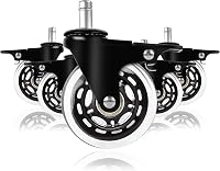 YAOBLUESEA Irodai Szék Görgők 5db - 11x22mm Univerzális Csendes Padlóvédő Kerekek 75mm - Parketta, Laminált Padló Kompatibilis Forgószék Alk 1