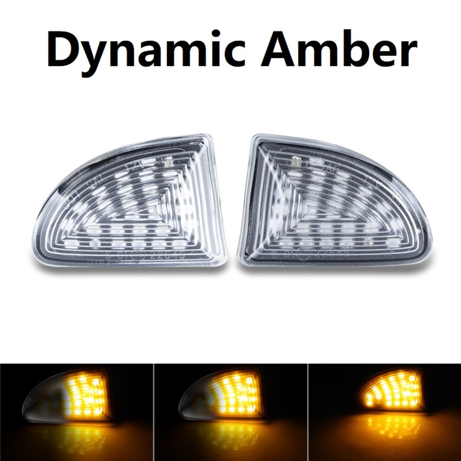 2 szt. Dynamiczne bursztynowe światło obrysowe boczne kierunkowskaz sekwencyjny migacz, dla, dla Smart, Fortwo W451 Coupe Cabrio 2007-2019 Światło kierunkowskazu samochodowego(Dynamic Clear C