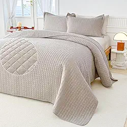 Kit Colcha Casal Liso Bouti Cobre Leito 3 Peças Cor:cru