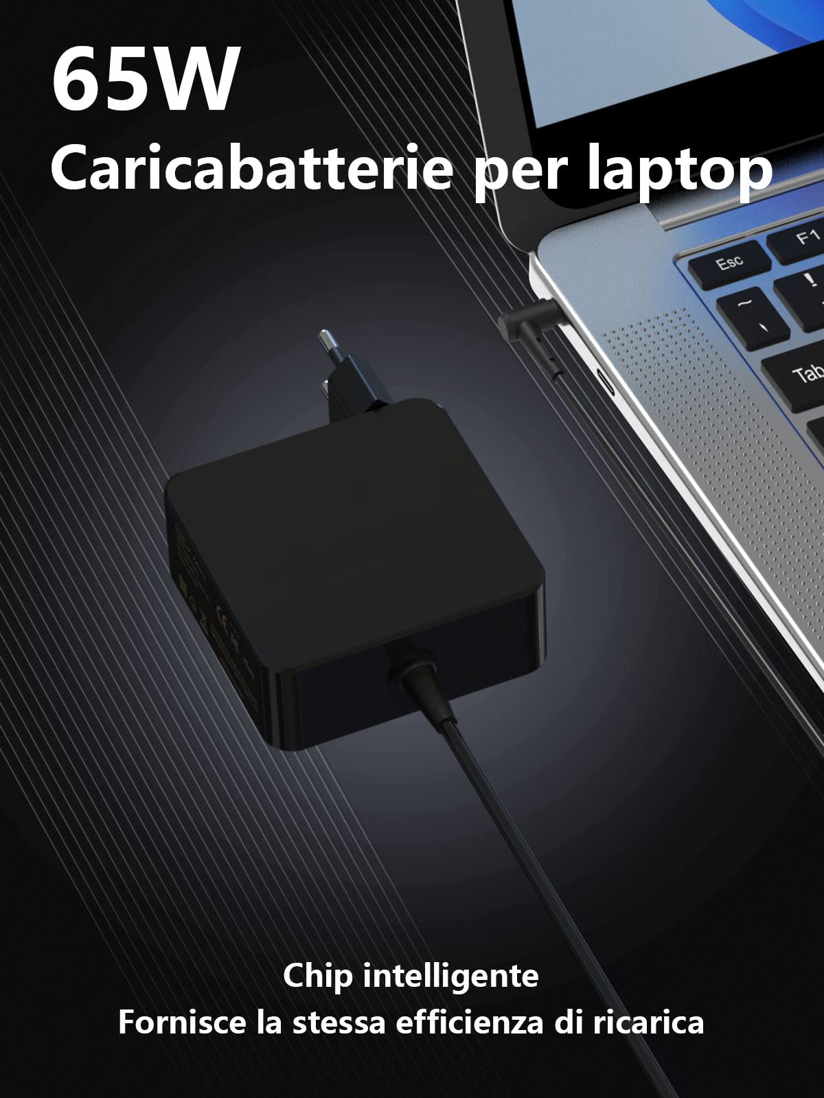 Caricabatterie 65W Per ASUS Vivobook, Adattatore PC Portatile, Compatibile Con F555, K550, X552 E Molti Altri, PA-1650-78