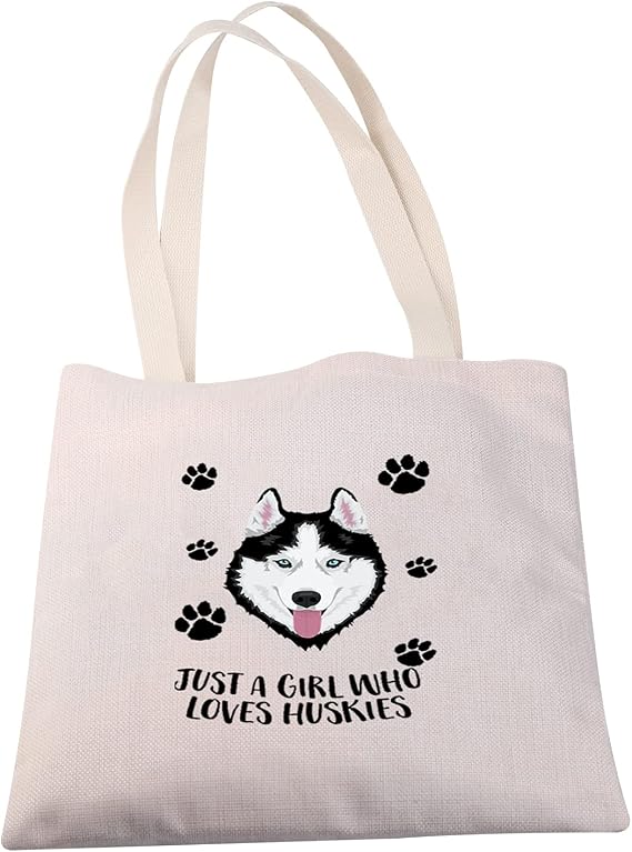 MBMSO Make-up-Tasche 'Just A Girl Who Loves Huskies' – 23x17 Cm, Wasserdicht, Polyester