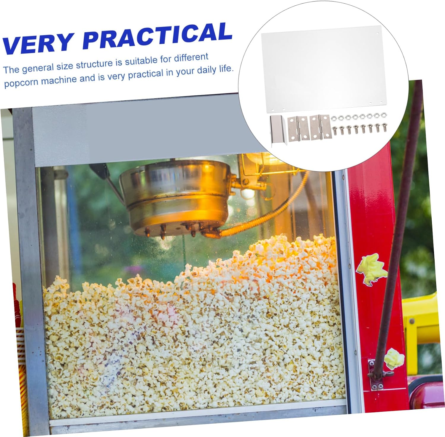 OSALADI Popcorn Machine Door Panel Replacement Clear Pvc Popcorn Maker Baffle Protective Panel for Commercial Machine Parts Easy Install 11.41 X 8.46 X 0.11 in 1 pack image 5