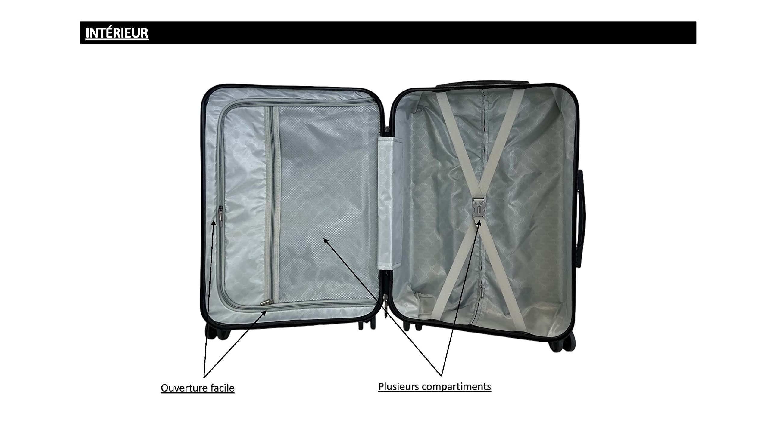 Set de 3 valises/Bagages ABS Rigide à 4 roulettes pivotante avec Serrure TSA intégré (Rouge vin, Set de 3)