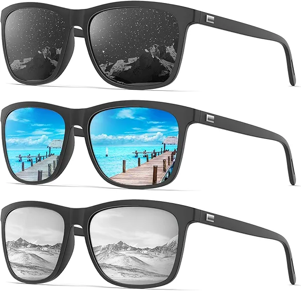 KALIYADI Mens-Sunglasses Polarized Sunglasses-Men Women: Classic Sun glasses with UV400 Protection for Driving Golf Fishing