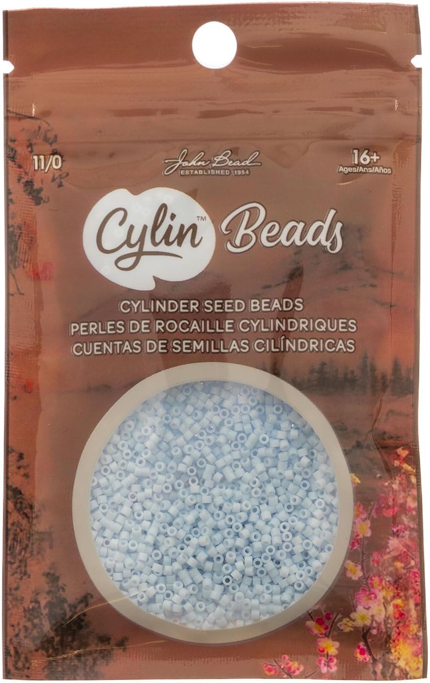 John Bead 25g Cylin Beads Blue Cloud Matte Macaron 11/0 Glass Cylindrical Seed Beads for Jewelry Bracelets Necklaces Earrings Making Embroidery