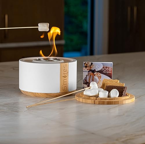 Miniatura 9 de TerraFlame - Tostador portátil para interiores y exteriores, sin humo, gel de combustible, combustible, S'mores, color blanco