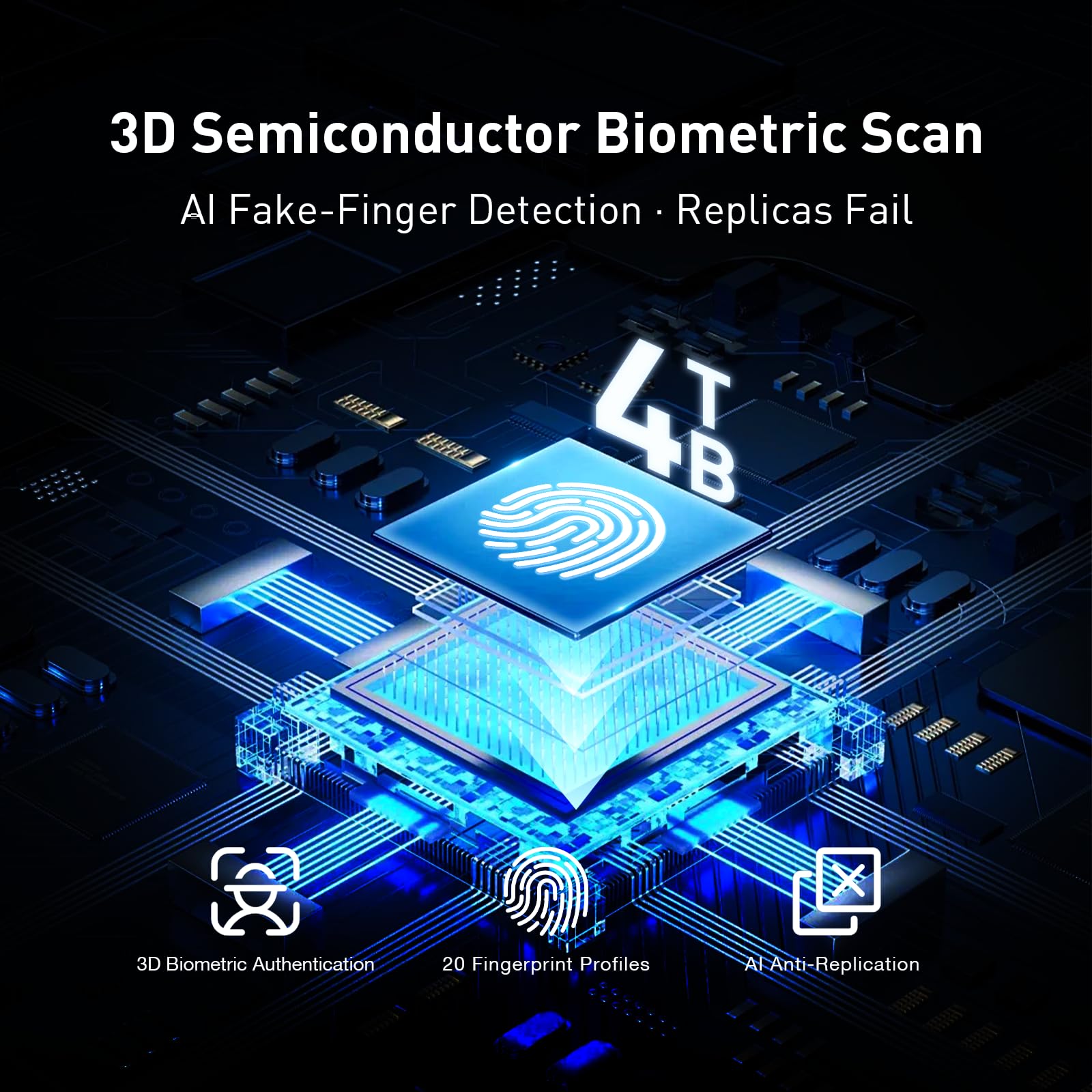 VCOM Boîtier SSD à cryptage d'empreintes digitales avec écran LCD, 10 Gbps USB 3.2 Gen2 Boîtier SSD M.2 NVMe SATA Adaptateur, Adaptateur Disque Dur Externe Aluminium pour M-Key (B+M) 2230/2242/2280