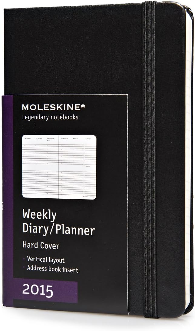 Moleskine Wochenkalender Vertikal Pocket Schwarz 2015 Kalendarium mit