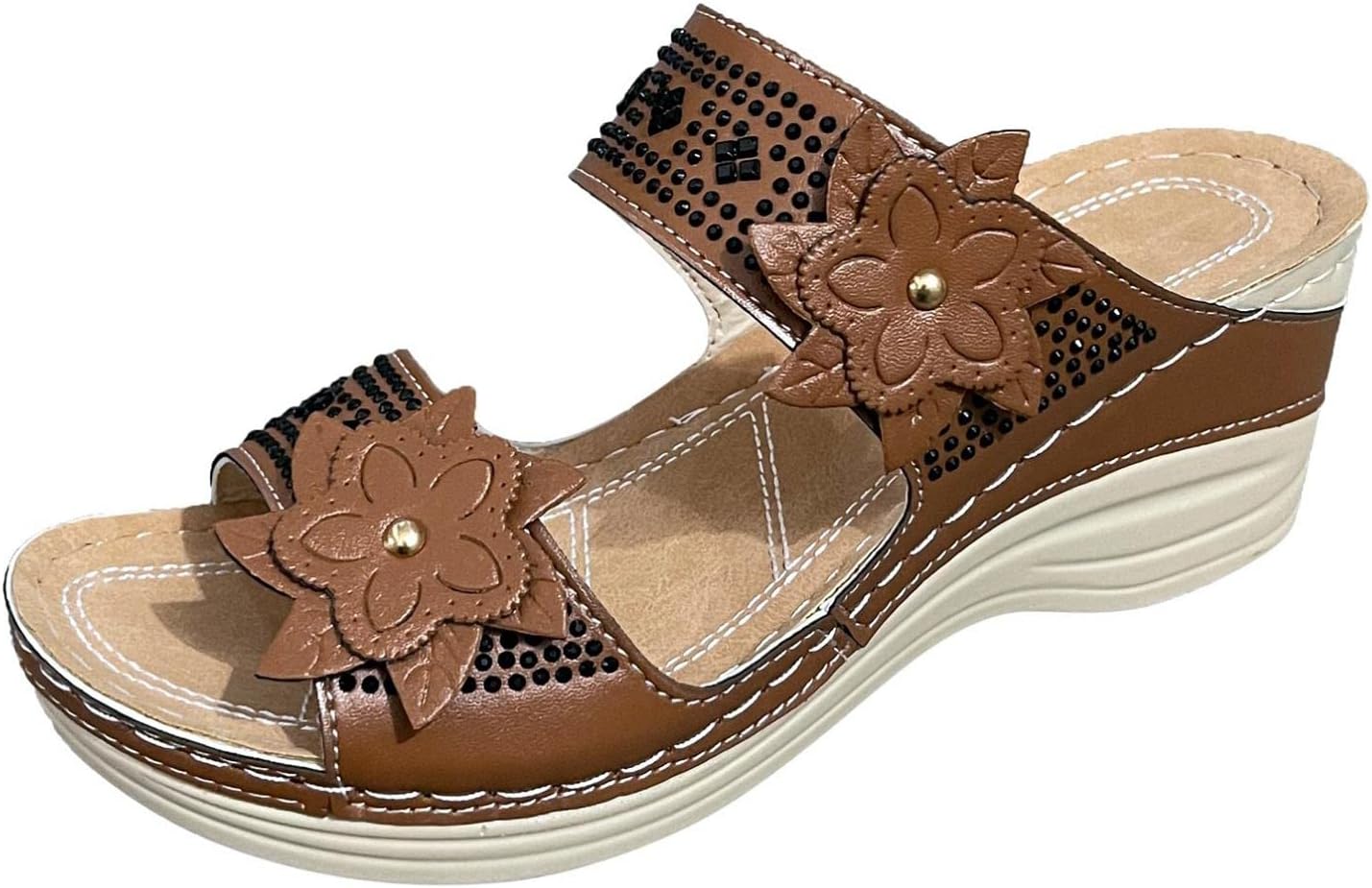 Sandals For Women White Dressy, Thong Sandals for Women Beach New Womens Bohemia Sandals Glitter Thong Shoes