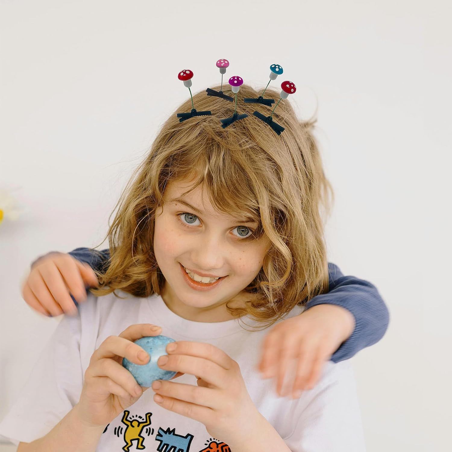 30PCS Cute Mushroom Sprout Flower Hair Clips - Red - For Women Girls Creative Headwear Hair Accessories image 5