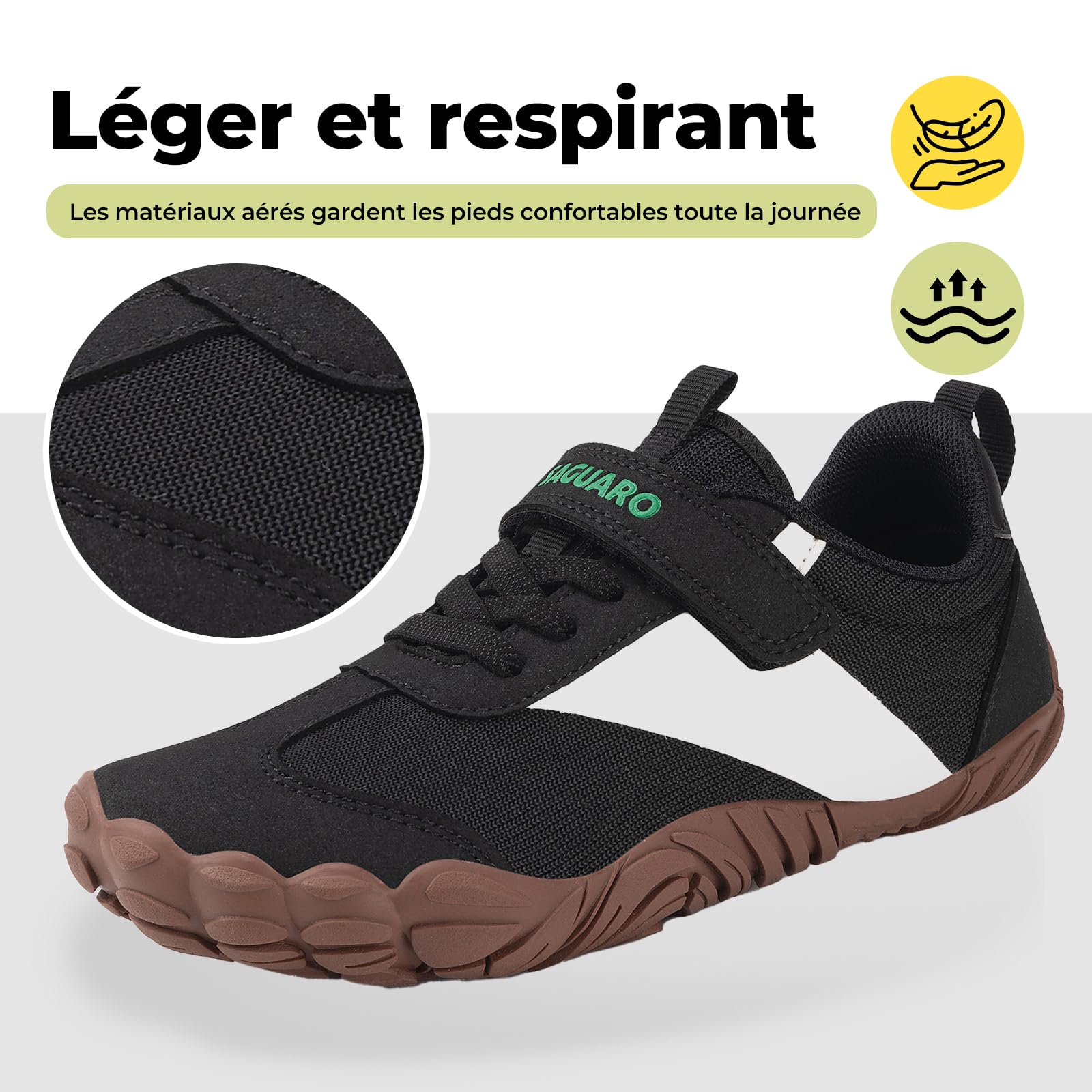 SAGUARO Chaussures Minimalistes Barefoot Enfants Sneakers Pieds Nus avec Large Bout, GR.25-36