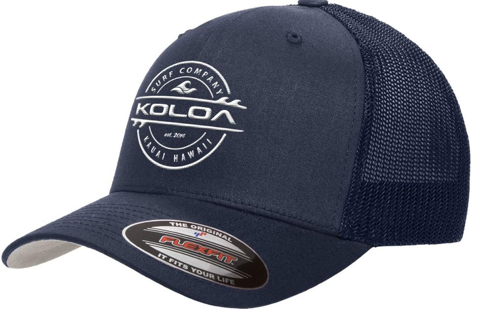 Koloa Surf Co. Premium Embroidered Thruster Logo Flexfit 6511 Truckers Caps