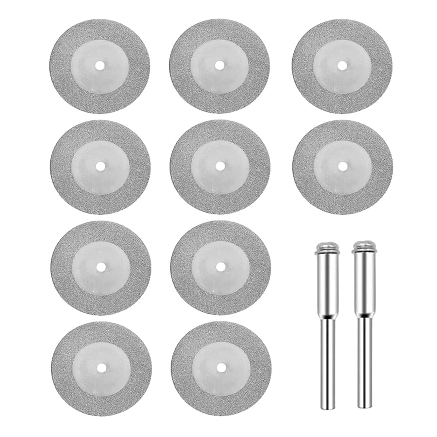 MiJunHD 10PCS 50mm Diamond Cutting Discs & 2PCS 3mm Shank Mandrel
