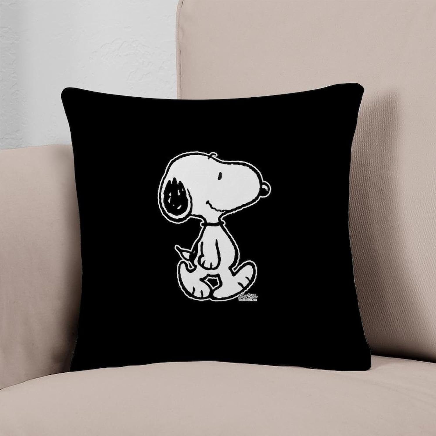 CafePress Peanuts Snoopy Everyday Pillow Square Pillow, Decorative Accent Pillow Woven