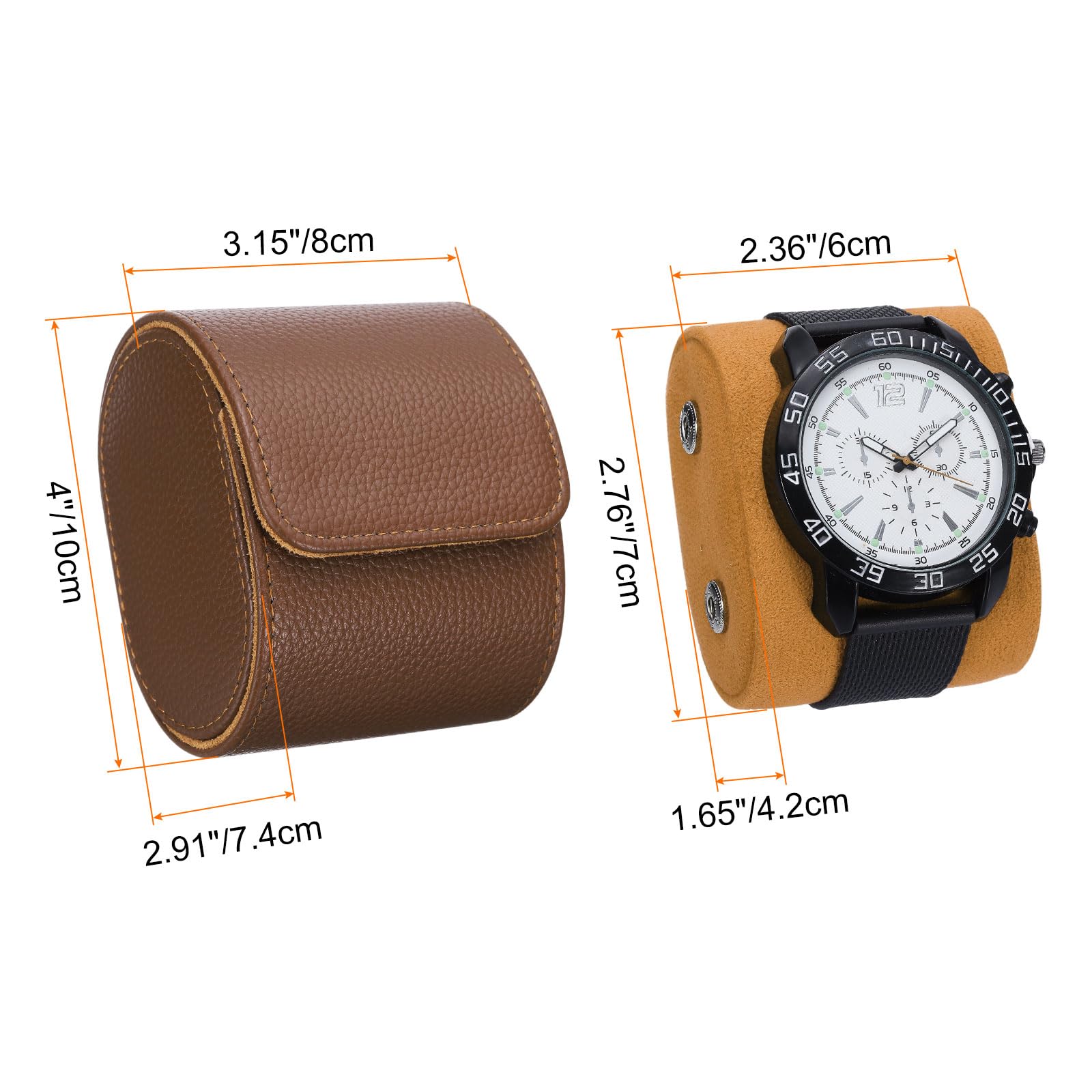 Étui de Voyage sourcing Map pour Montres, Format 1 Compartiment, en Cuir texturé Marron, avec Coussin Amovible pour Ranger Vos Montres en Voyage ou à la Maison.