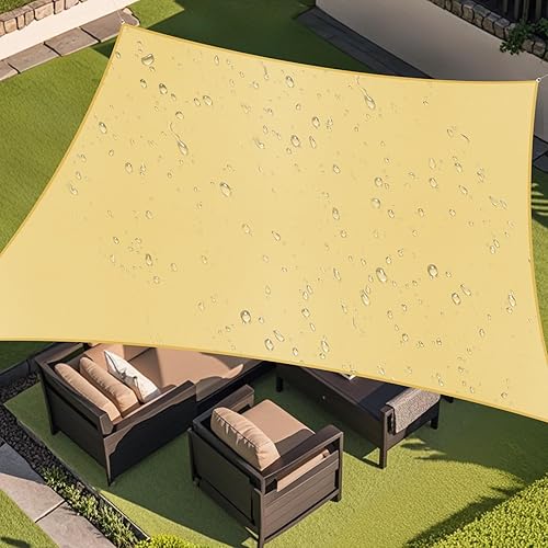 Amagenix Waterproof Sun Shade Sail 10'X13' Sand Shade Canopy Curved