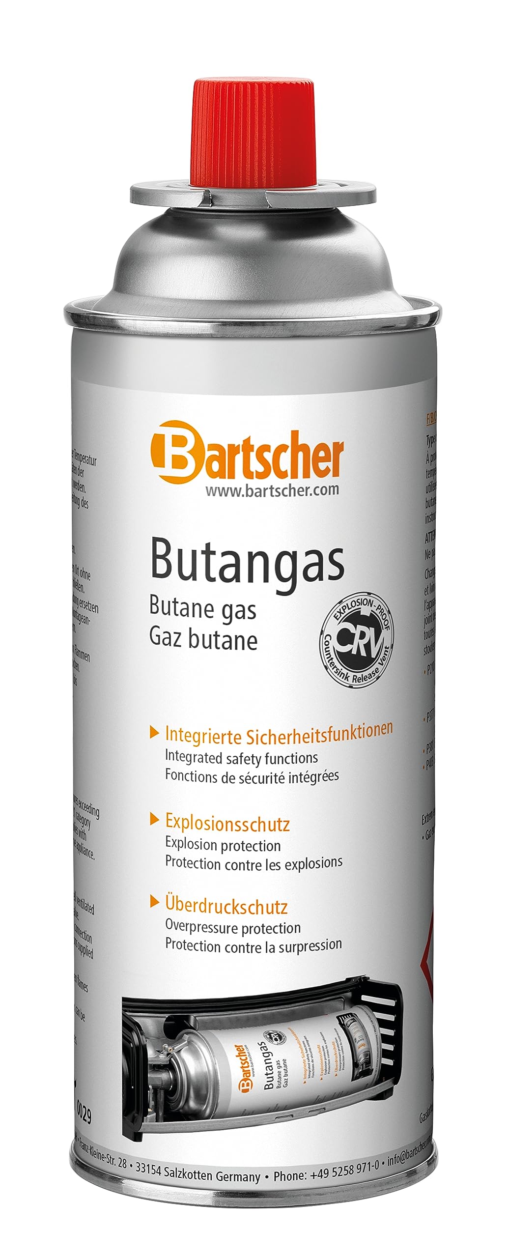 Bartscher Gaskartusche BG227 | Gastronomiebedarf