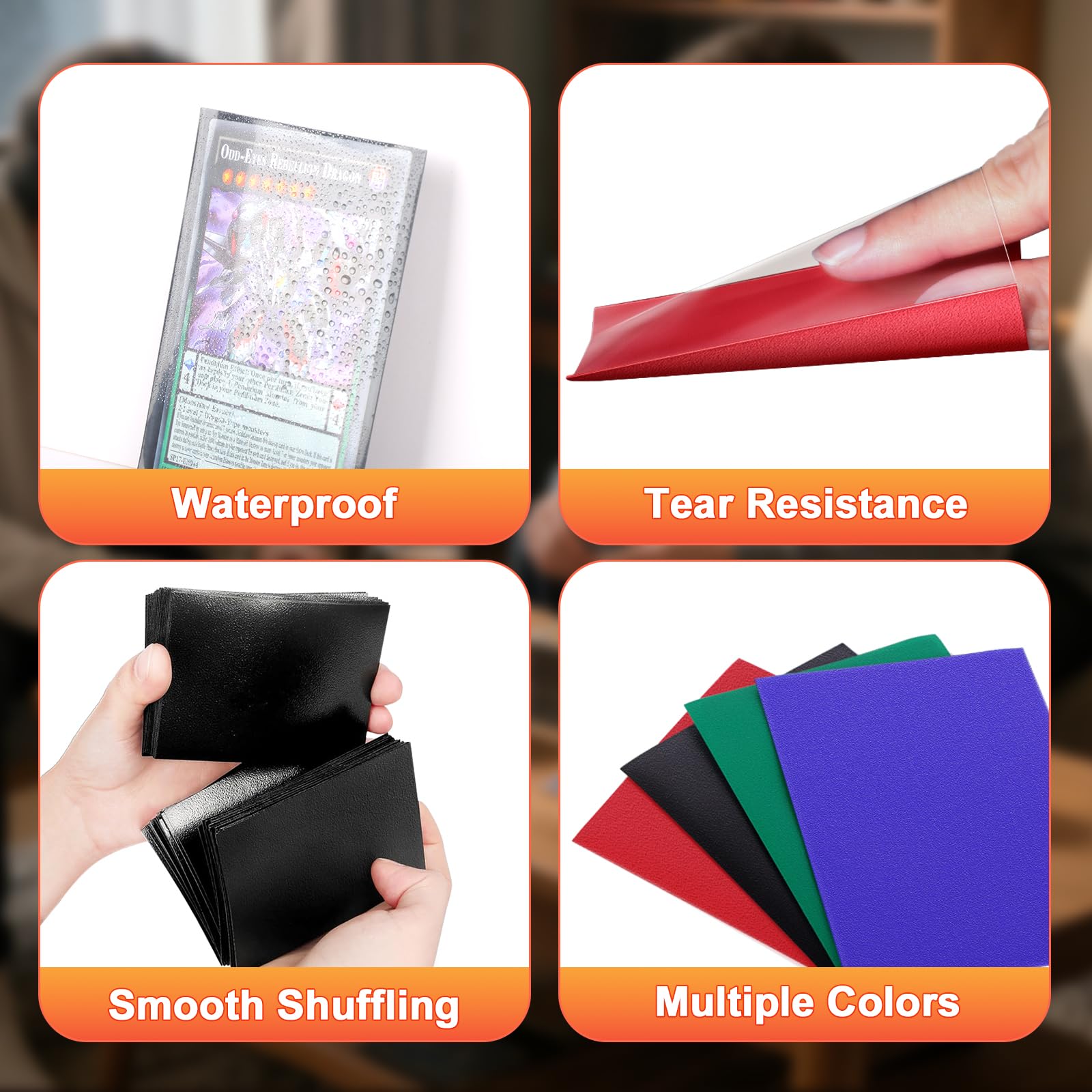 600PCS Card Sleeves for Collectable Gaming Cards, Matte Card Protectors Sleeves for Baseball Cards, Game Cards and Trading Cards (6 Colors)