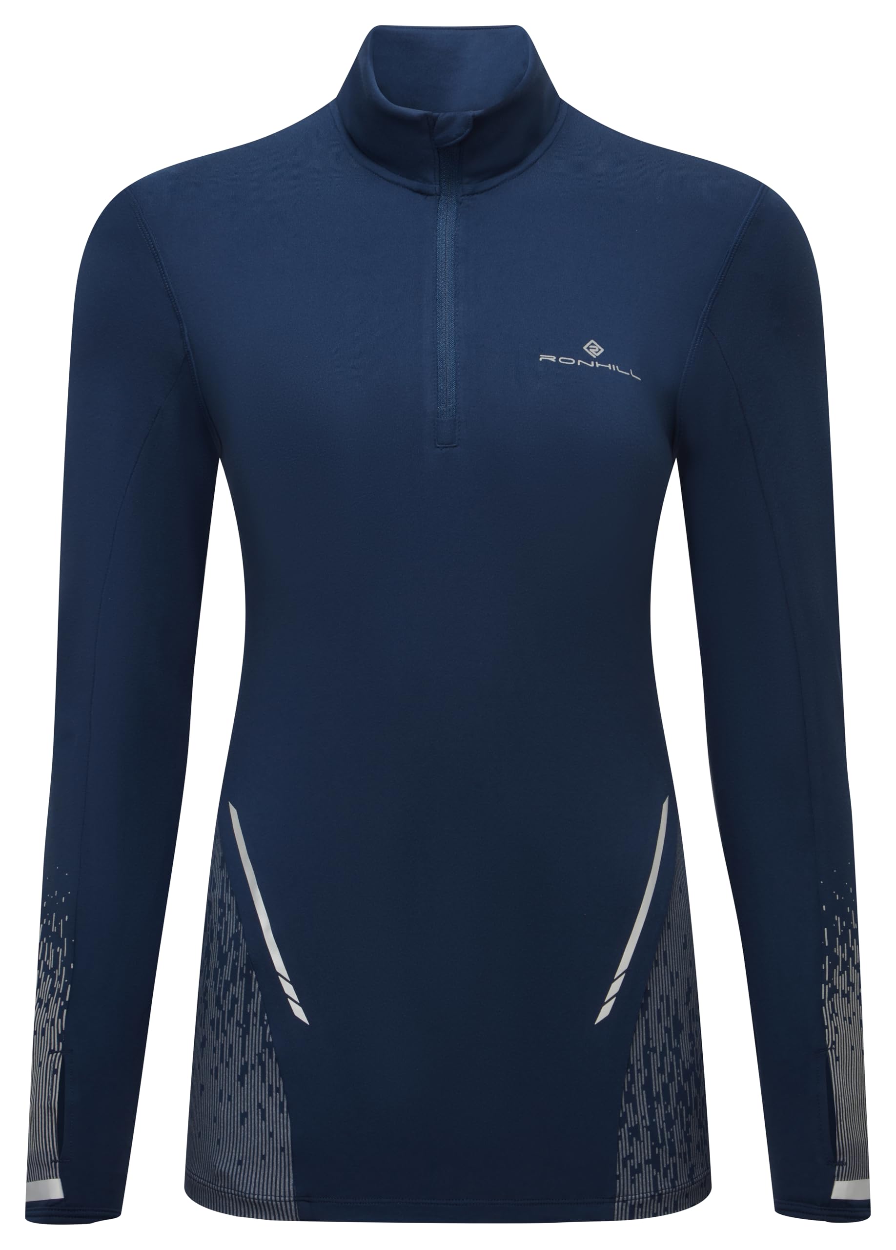 Ronhill Running, Wmn's Tech Reflect 1/2 Zip, Dark Navy/Reflect, 14