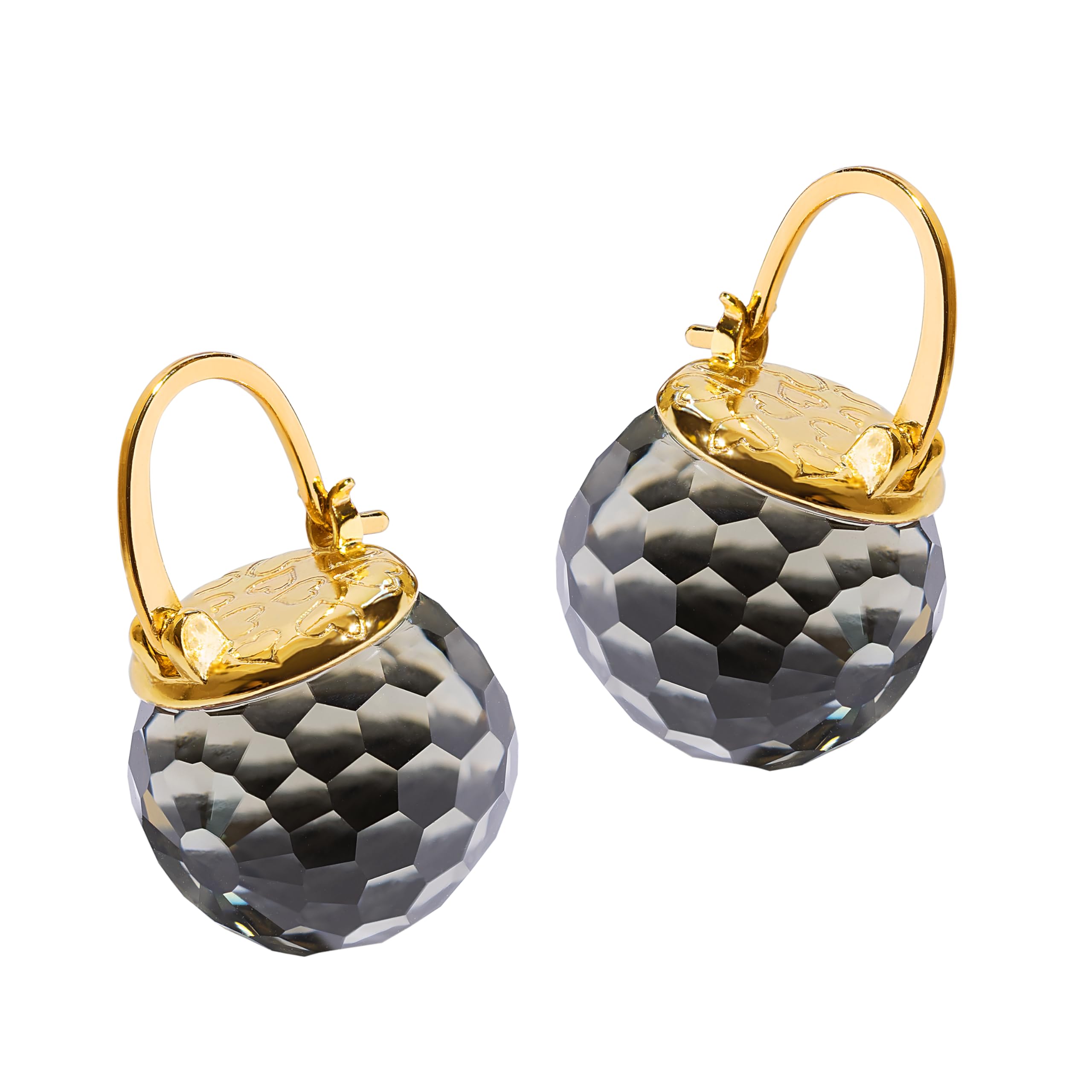 Crystal Earrings for Women, Sparkly Austrian Crystal Disco Ball Earrings, 18K Gold Plated Post Drop Earrings with Colorful Spheres, Hypoallergenic &