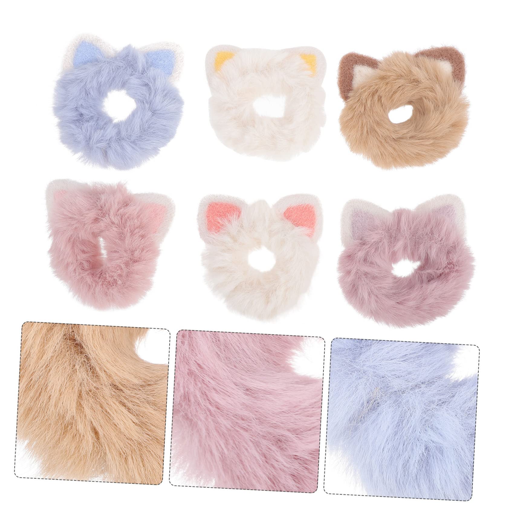 FOMIYES 18piezas Scrunchies De Para Niñas Coleteros De Peluche Elásticos Coloridos y Versátiles Para Coletas Recogidos