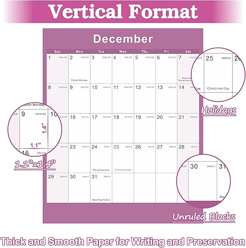 Miniatura 3 de Calendario de pared anual 2024, calendario de pared 2024, calendario de pared anual 2024 y planificador con papel grueso, enero 2024 a diciembre