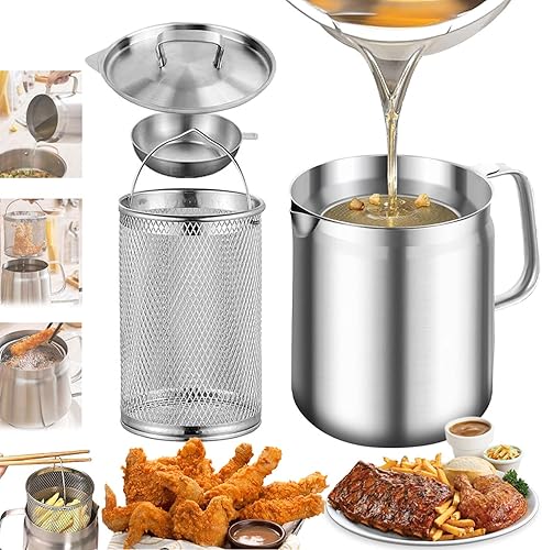 Tanque de filtro de aceite multifuncional de gran capacidad de acero inoxidable 304, olla multifuncional para freidora, freidora con filtración de