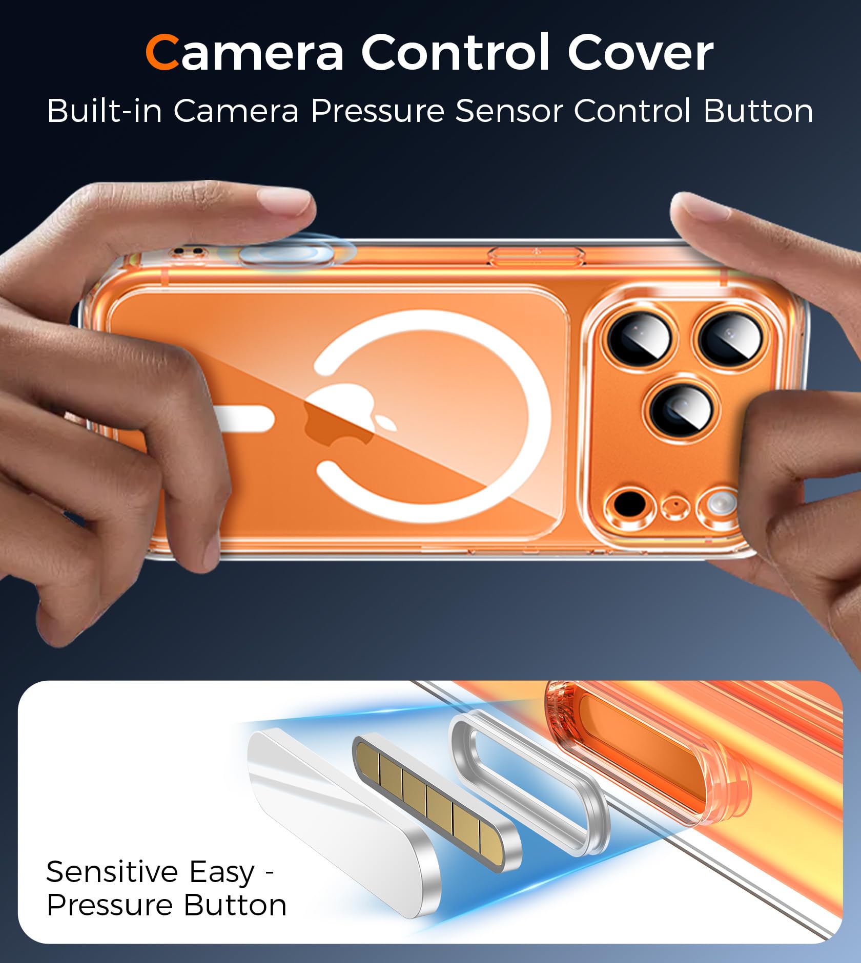 Magnética Funda para iPhone 17 Pro Compatible MagSafe con 2 Cristal Templado, Control de Cámara, Protección Carcasa Antigolpes Anti-Amarillo Tapa Case iPhone 17 Pro, Transparente — view 8