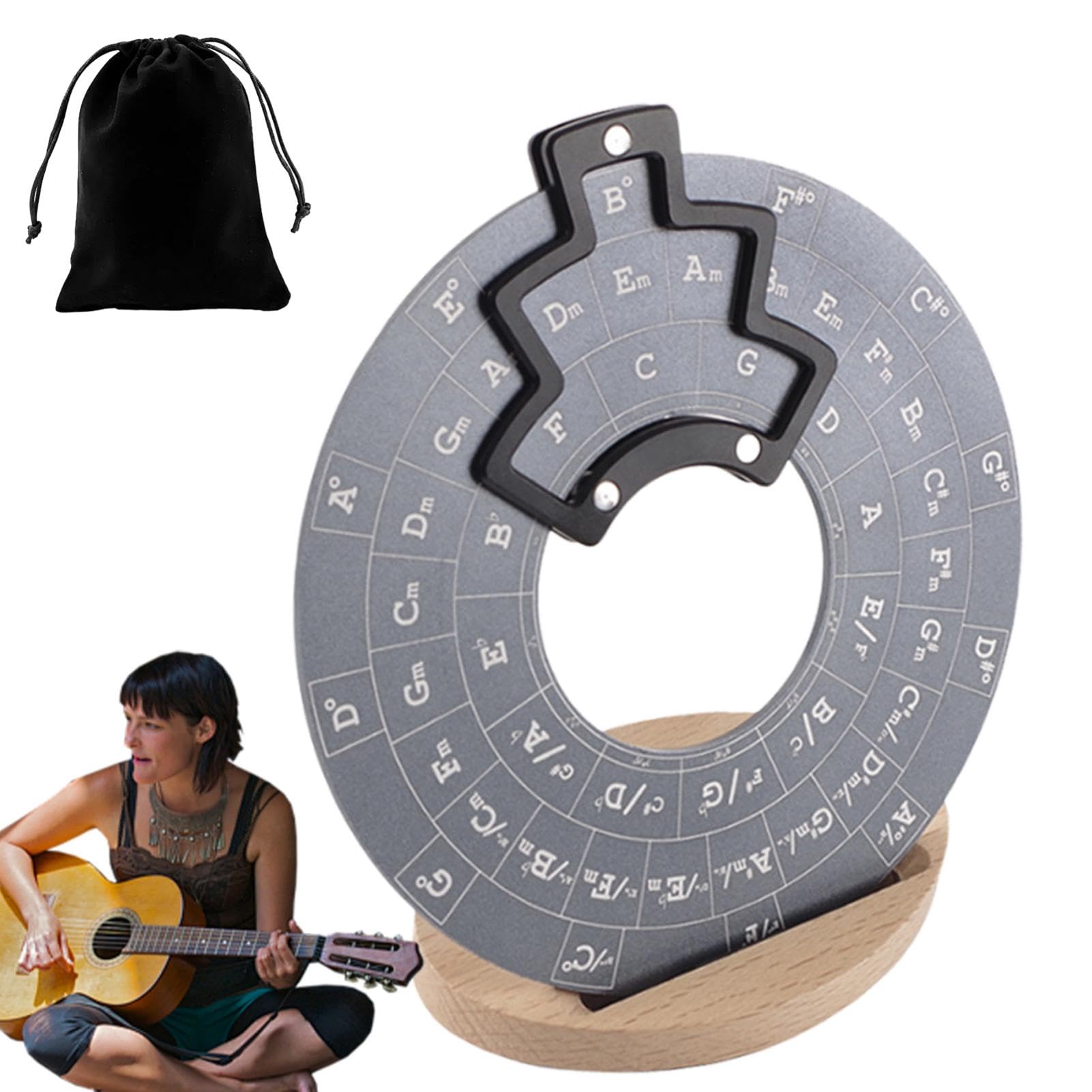 Gitaar akkoordwiel, muziektheorie schijf, akkoordwiel gitaar, van vijfden gereedschap, gitaar theorie gereedschap, akkoordwielstandaard, muziektheoriewiel, gitaar muziekgereedschap, akkoordwiel voor