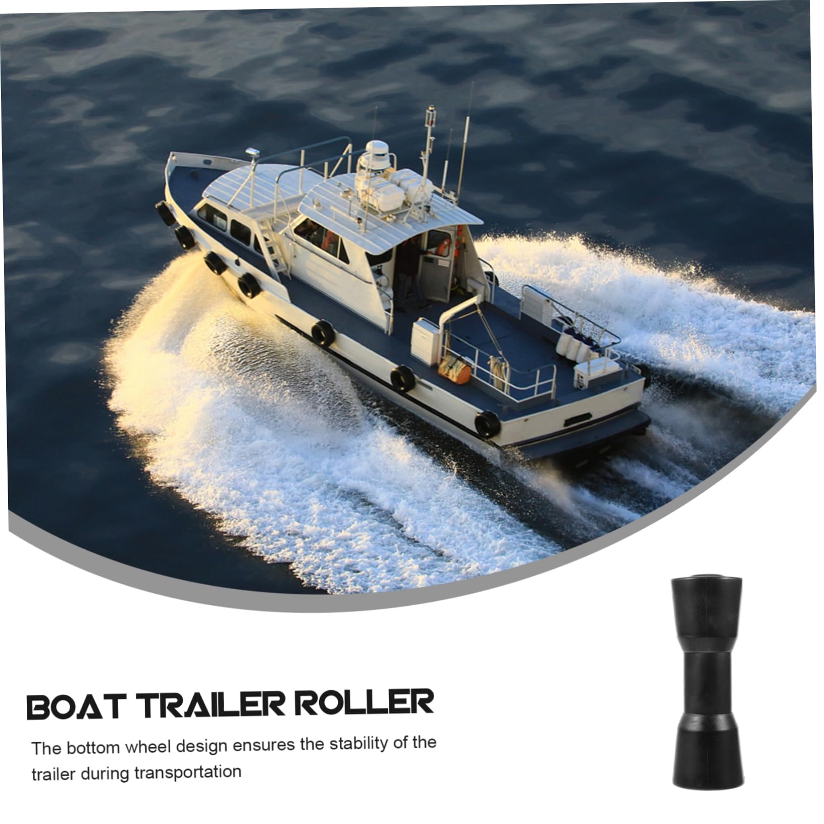 HEMOTON Rullo per Carrello Barca in PVC Nero Resistenza all'Usura e Stabilità Elevata, Accessori Completi per Carrello Yacht e Moto d'Acqua