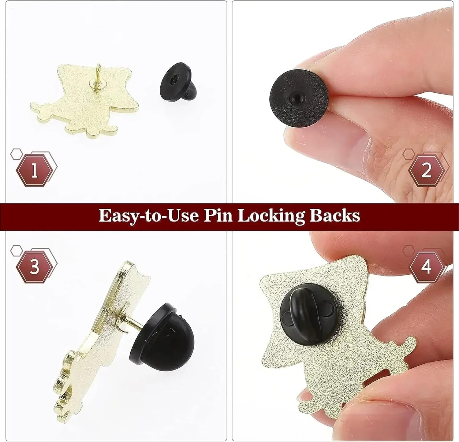 1000pcs PVC Pin Backs Butterfly Clutch Clasp for Badge Tie Tack Holder