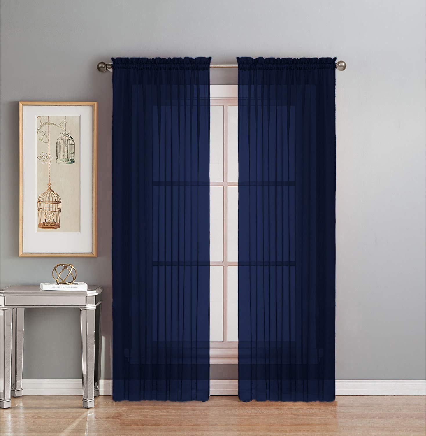 Navy Sheer Curtains Curtains & Drapes