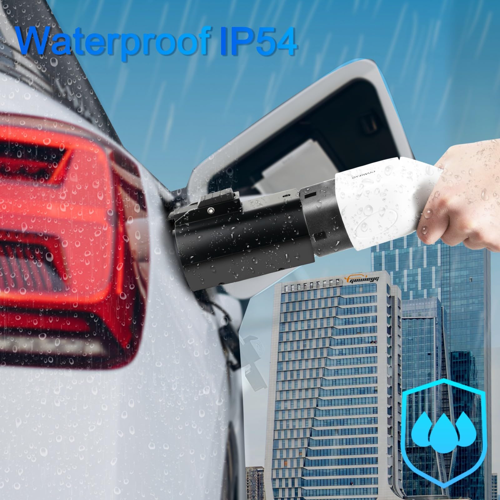 Type2 to Type1 EV Adapter with Anti-drop Clip, Max 32A, 250V AC, IEC 62196 to SAE J1772 Electric Vehicle Adapter, Fit for J1772 EVs Charger Connector