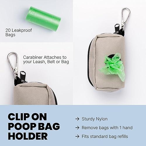 Miniatura 7 de MalsiPree Juego completo para pasear perros  Juego de correa retráctil de 9.8 pies con 20 bolsas de excremento y dispensador, botella de agua para